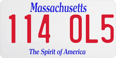 MA license plate 114OL5