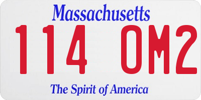 MA license plate 114OM2
