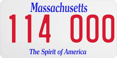 MA license plate 114OO0