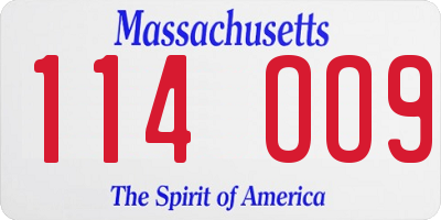 MA license plate 114OO9