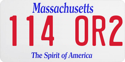 MA license plate 114OR2