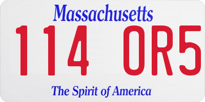 MA license plate 114OR5