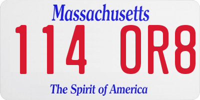 MA license plate 114OR8