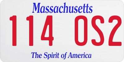 MA license plate 114OS2