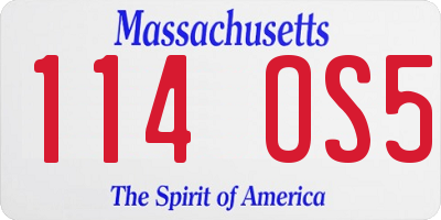 MA license plate 114OS5