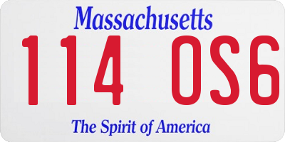 MA license plate 114OS6