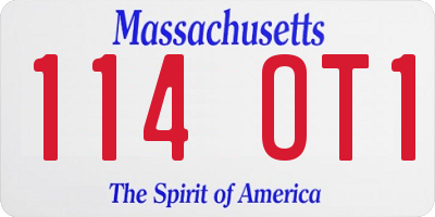 MA license plate 114OT1