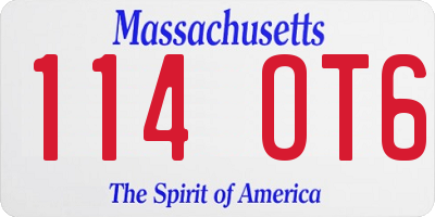 MA license plate 114OT6