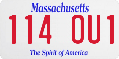 MA license plate 114OU1