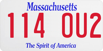 MA license plate 114OU2