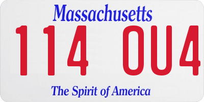 MA license plate 114OU4