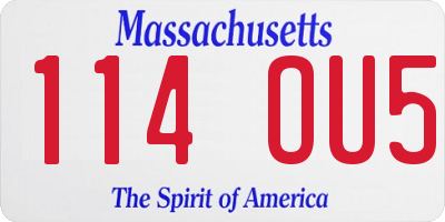MA license plate 114OU5
