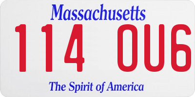 MA license plate 114OU6