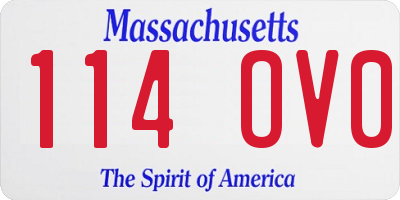 MA license plate 114OV0