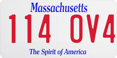 MA license plate 114OV4