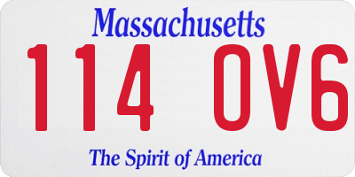 MA license plate 114OV6