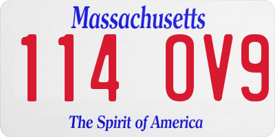 MA license plate 114OV9