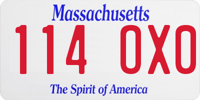 MA license plate 114OX0