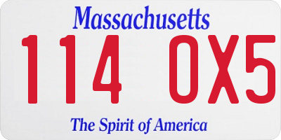 MA license plate 114OX5