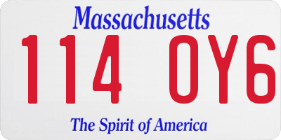 MA license plate 114OY6