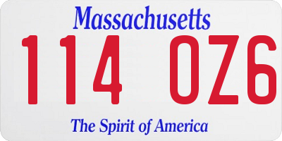 MA license plate 114OZ6