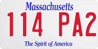 MA license plate 114PA2