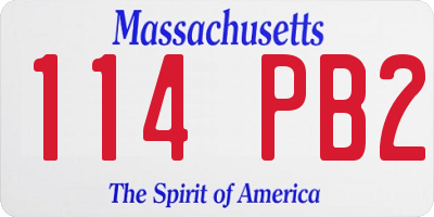 MA license plate 114PB2