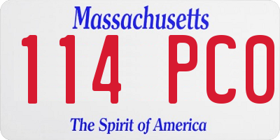 MA license plate 114PC0