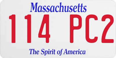 MA license plate 114PC2