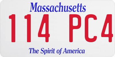 MA license plate 114PC4