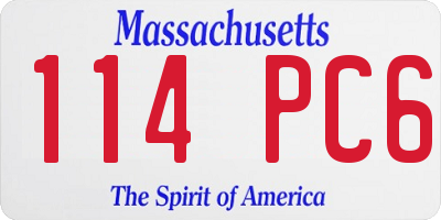 MA license plate 114PC6