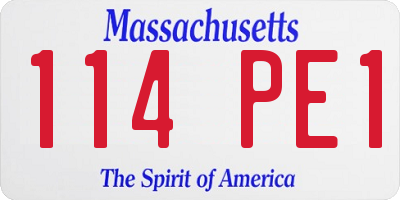 MA license plate 114PE1
