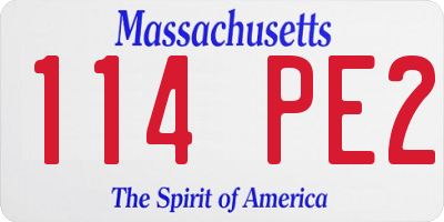 MA license plate 114PE2