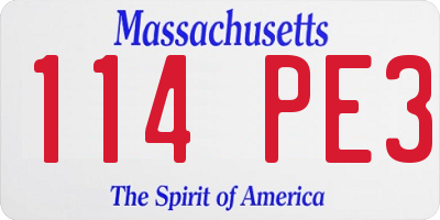MA license plate 114PE3