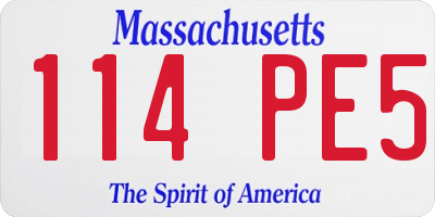 MA license plate 114PE5