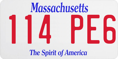 MA license plate 114PE6