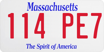 MA license plate 114PE7