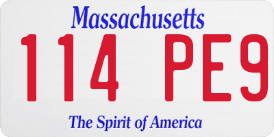 MA license plate 114PE9