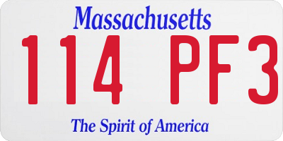 MA license plate 114PF3
