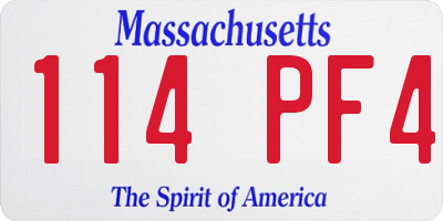 MA license plate 114PF4
