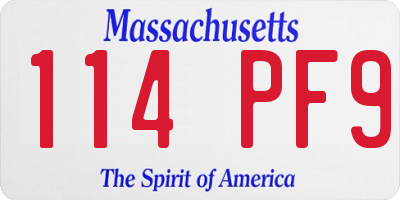 MA license plate 114PF9
