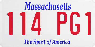 MA license plate 114PG1