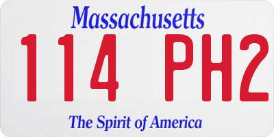 MA license plate 114PH2