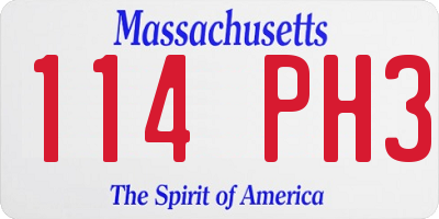 MA license plate 114PH3