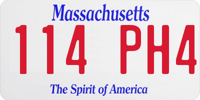 MA license plate 114PH4