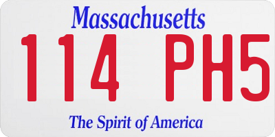 MA license plate 114PH5