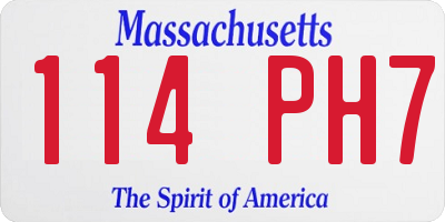 MA license plate 114PH7