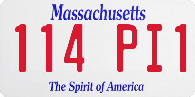 MA license plate 114PI1
