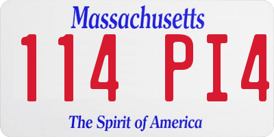 MA license plate 114PI4