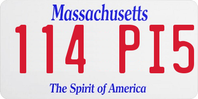 MA license plate 114PI5
